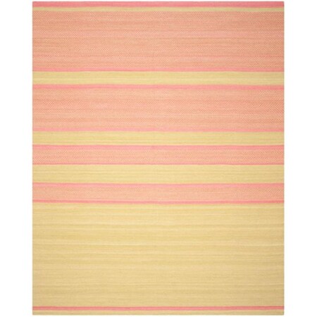 Safavieh Kilim Hand Woven Flat Weave Rectangle Rug- Lime - Pink- 5 x 8 ft. KLM952E-5